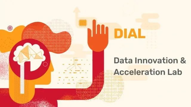 Abstract graphic for DIAL (Data Innovation & Acceleration Lab) with technology and mind imagery.