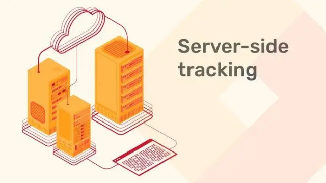 Diagram of servers, a cloud, and a browser window connected, illustrating server-side tracking.